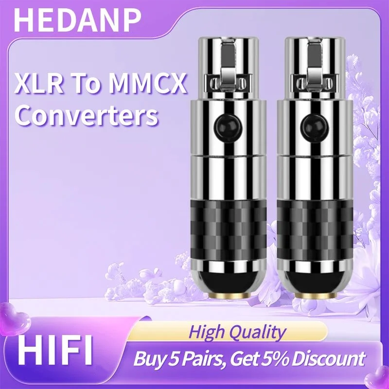 

4 Pin Mini XLR Connector Female To MMCX Converters For Abyss 1266 Elite lcd2 lcd5 Audio Adapter Hifi Speaker Converter