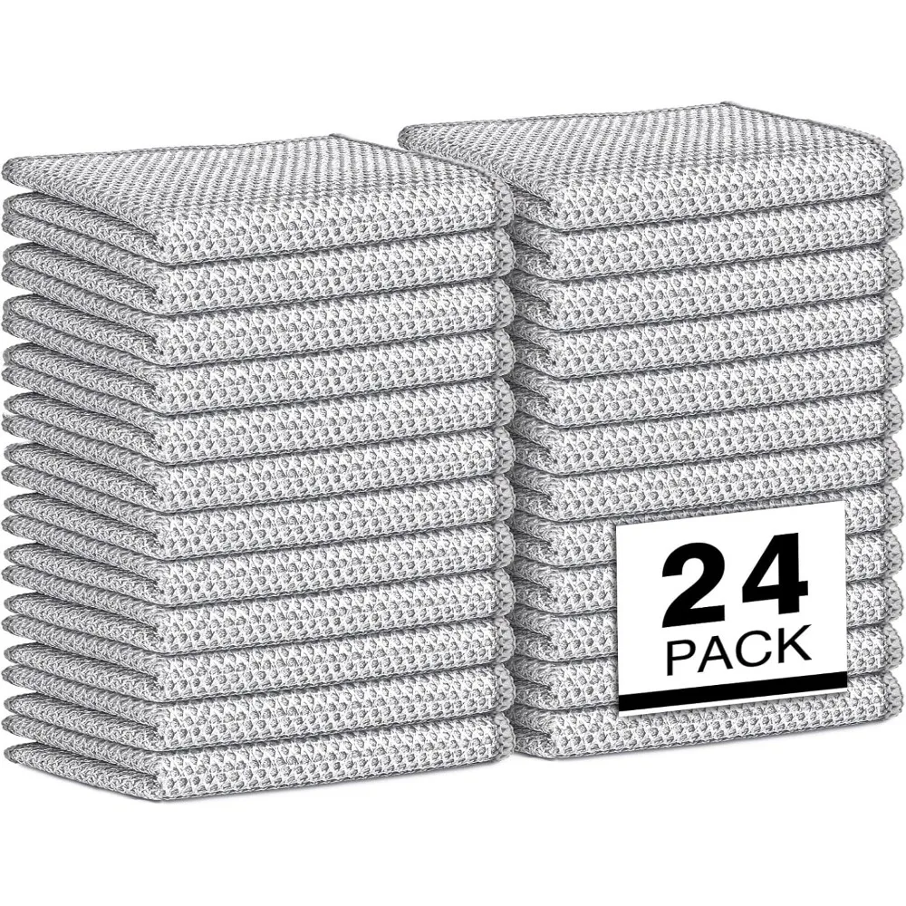 

Non Scratch Wire Dishcloth 24 Pack Dual Use Wet Dry Cleaning Pads for Cookware Sinks Stove Tops 7x8