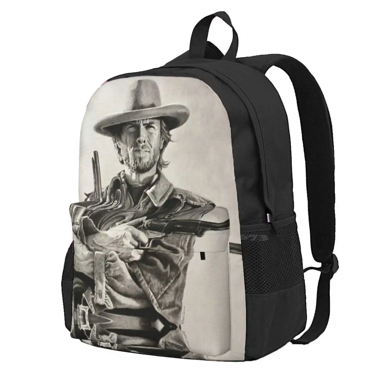 Clint Eastwood Sketch Hot Sale Schoolbag Backpack Fashion Bags Clint Eastwood Coffee Outlaw Josey Wales Clint Eastwood Sketch