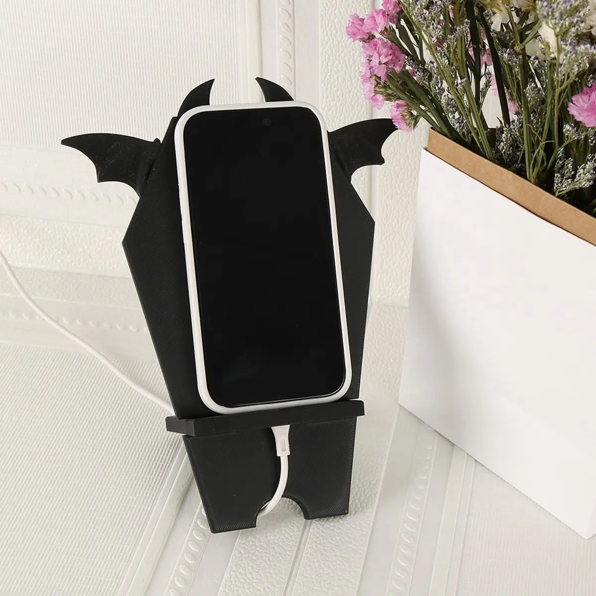 A67T NEW 1 Piece Gothic Style Mobile Phone Holder, Bat Mobile Phone Holder Desktop Decoration, Suitable for Living Room