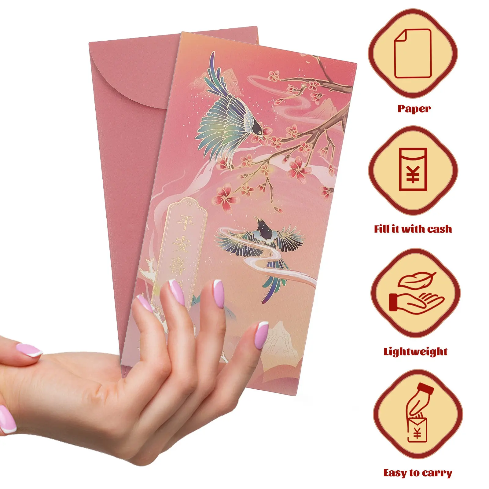 

24 шт. свадебных красных конвертов в китайском стиле, креативные декоративные красные пакеты для денег на Новый год и Весенний фестиваль, для подарков и благоприятных предсказаний