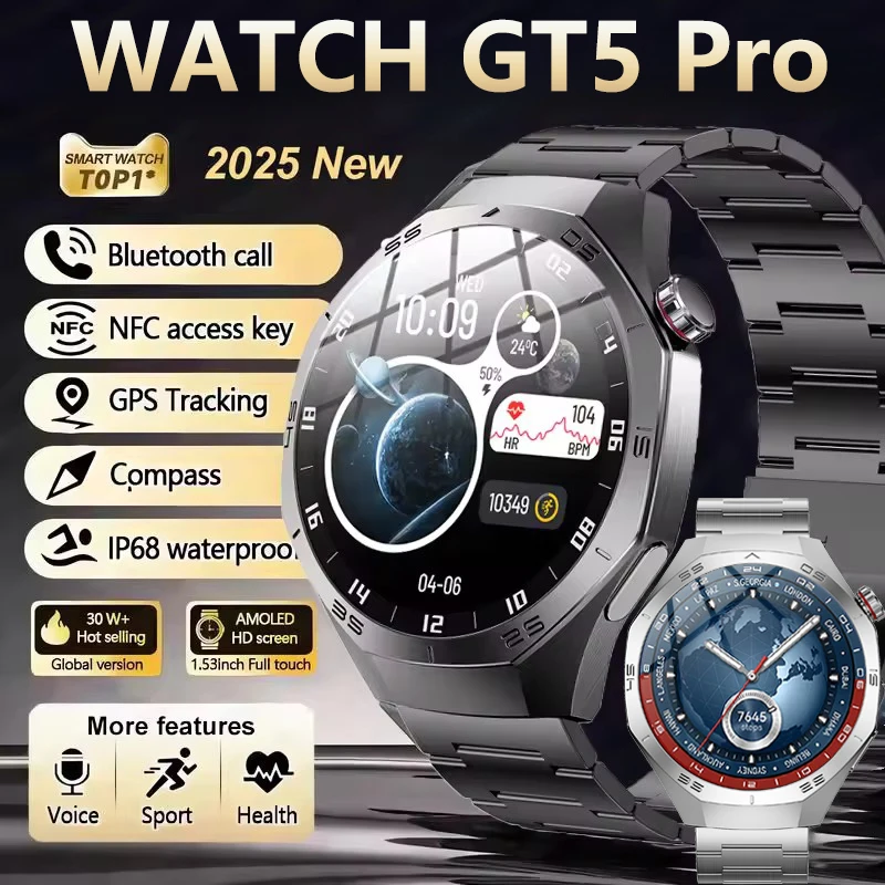 Original GT5 Pro GPS Sports IP68 Waterproof Smart Watch Men 1.52