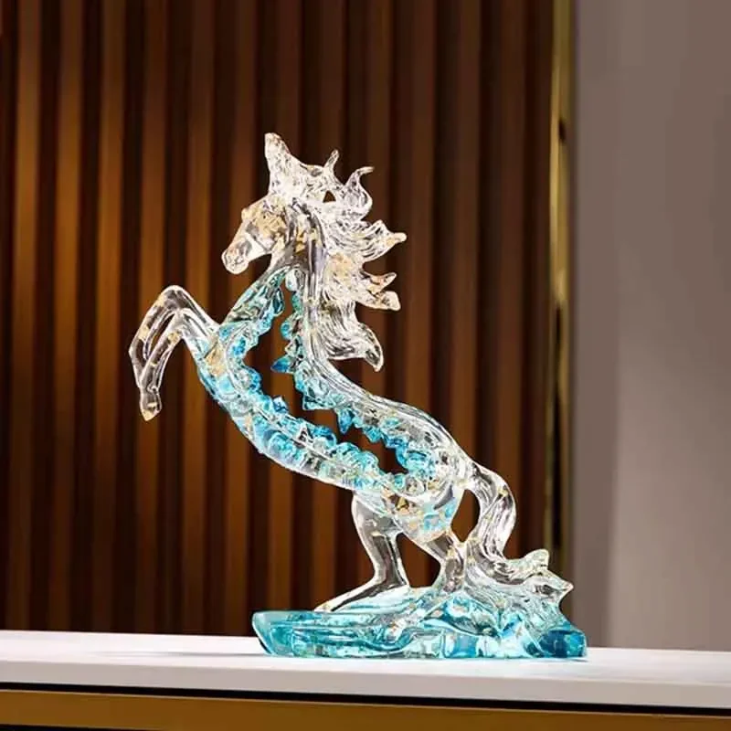 

Скандинавский декор комнаты, украшения для скульптур лошадей, статуи лошадей с животными, роскошные произведения искусства, украшение рабочего стола для домашнего офиса, подарок для рукоделия