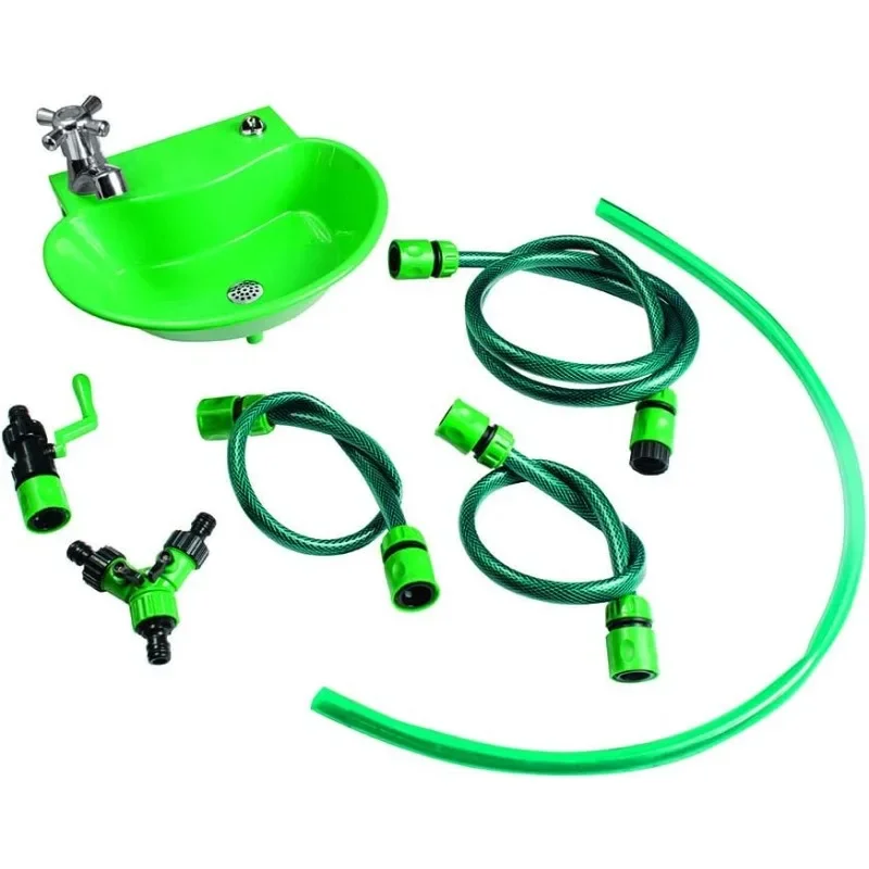 

Hot Sale.UNIQUE 2-IN-1 Outdoor Water Fountain and Faucet, adjustable water stream Green.Limited time promotion.