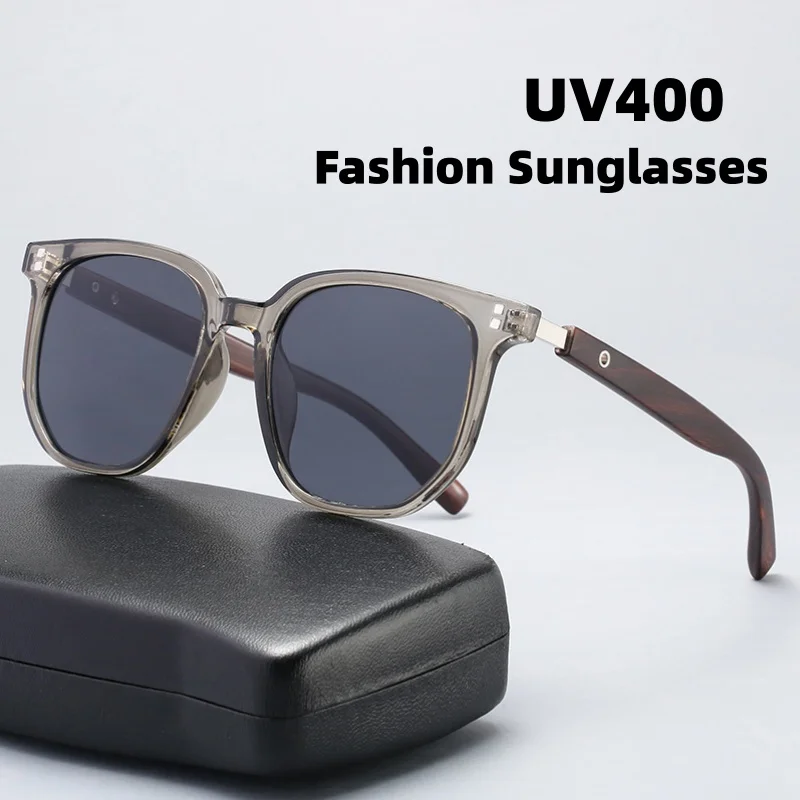 

Trendy Retro Wood Wood-grain Legs Nail-head Trim Sunglasses Brand Designer Outdoor Sports UV Protection Glasses for Men & Women