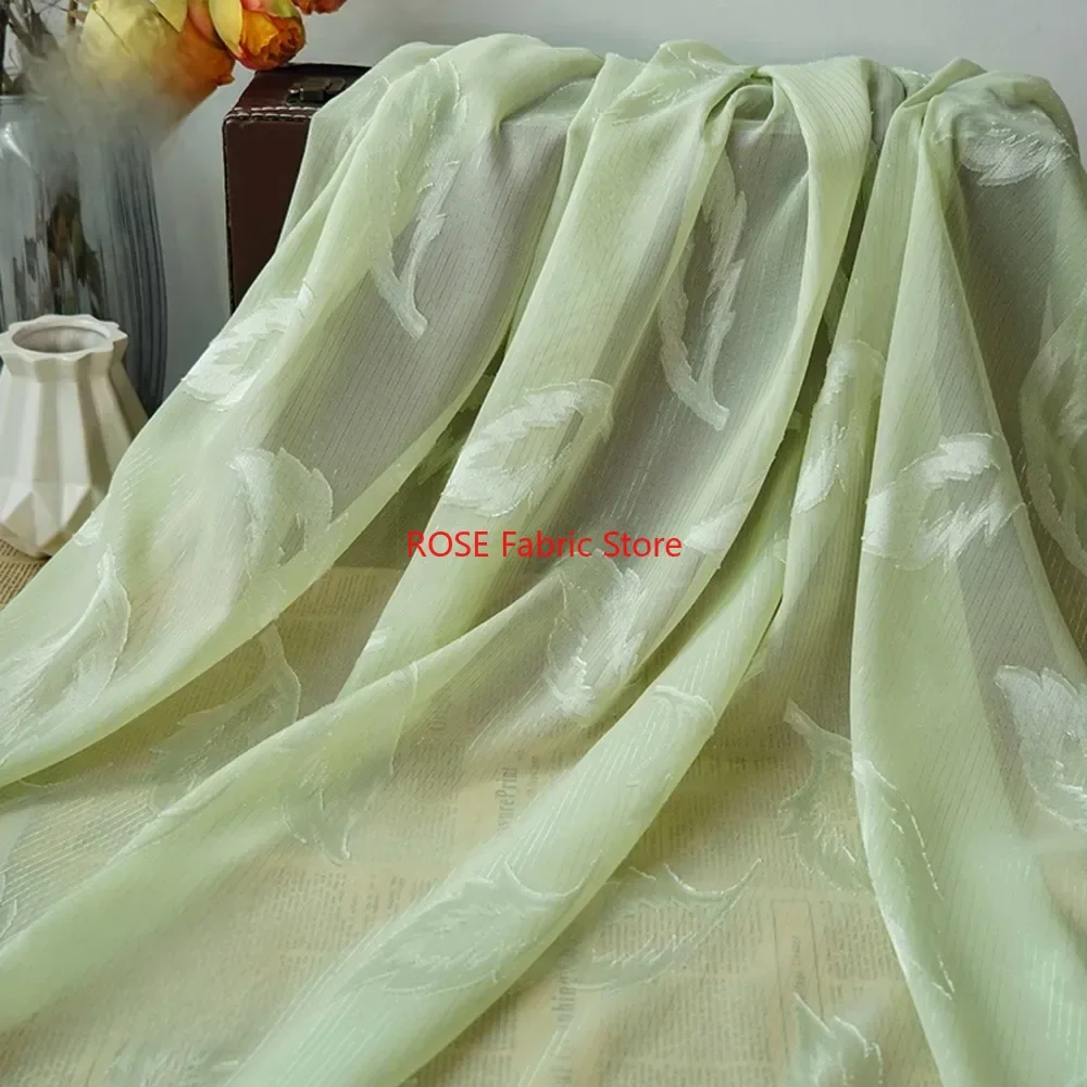 

Exquisite Feather Jacquard Chiffon Fabric for Summer Clothes, Lolita Accessories, and Dress Decorations