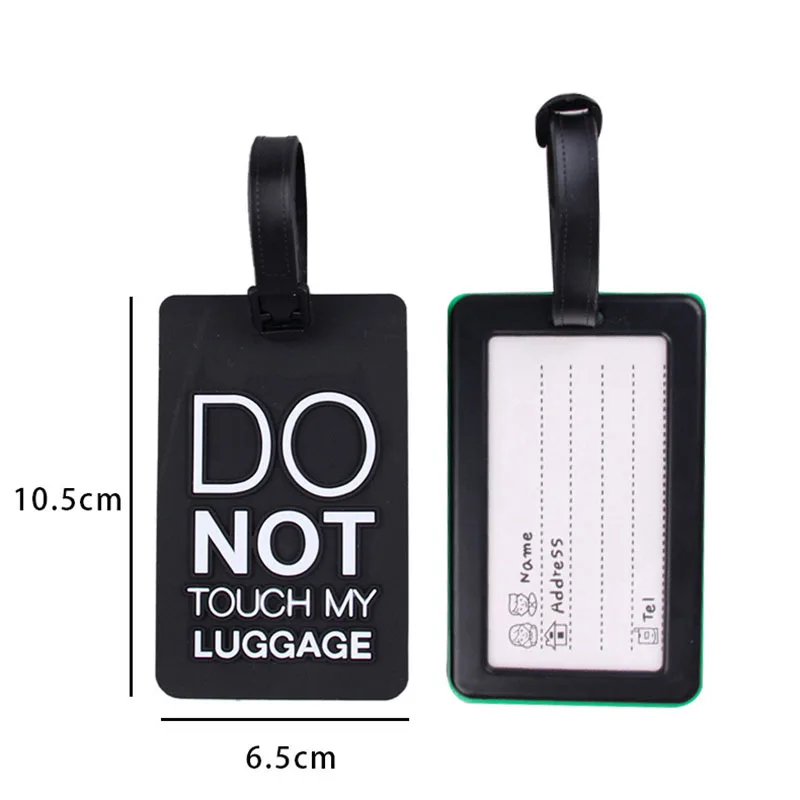 

women girl solid colour Silicone Luggage Tag with PVC Cover Letter Tags for Travel & Work ID Card Holder Tags
