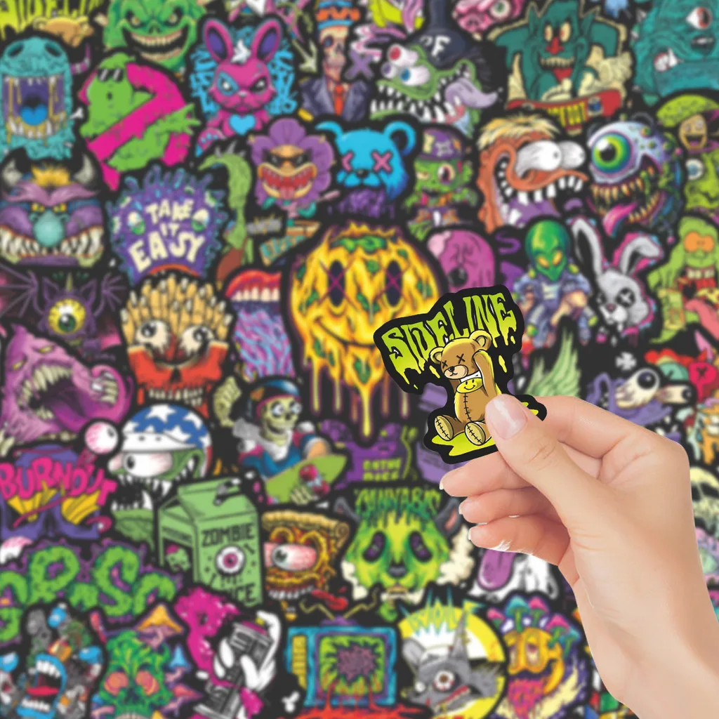 55Pcs Gothic Style Ghost Face Skull Creative Stickers Notebook Journal Mug Decor Decals AnimeWorlds Store