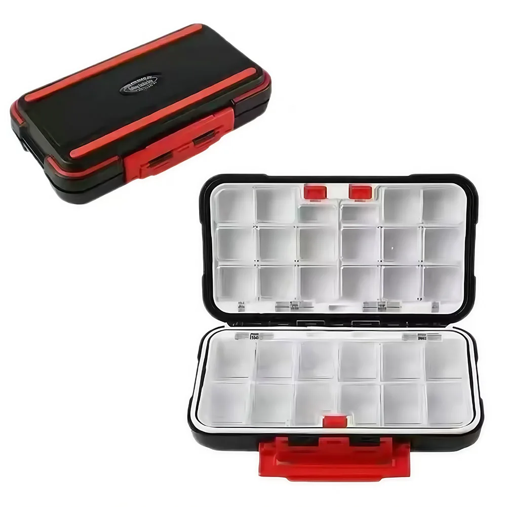 30-Section Fishing Gear Box with Dual-Lock Buckle and Modular Dividers for Bait Hooks Lures and Terminal Tackle