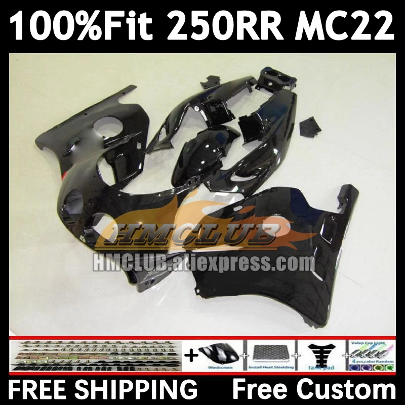 Injection Body For HONDA CBR 250RR gloss black CBR250RR 1990 1991 1992 1993 1994 98No.21 MC22 CBR250 RR 95 96 97 98 99 Fairing