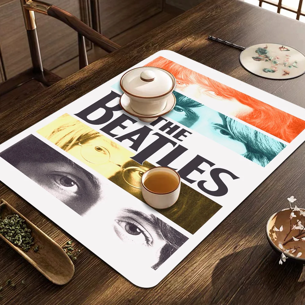 

T-The-B-Beatles Rock Band Coffee Dish Quick Drying Kitchen Absorbent Drained Placemat For Table Bathroom Kitchen Draining Pads