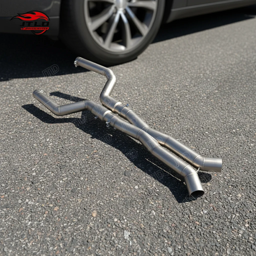 JTLD Stainless Steel X Style Polish Middle Pipe For BMW M5 F90 S63 4.4T 2018-2023 Non OPF