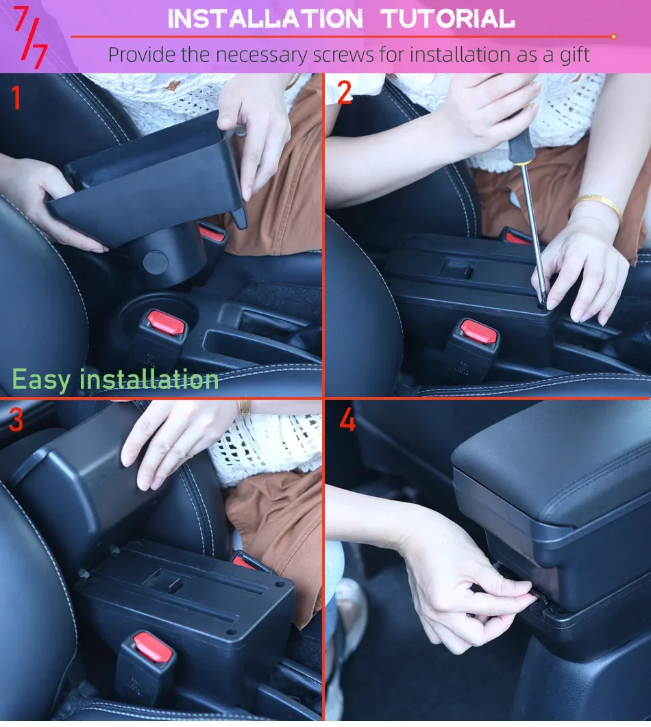 Für Volkswagen UP Armlehnenbox Für Skoda Citigo IV VW UP Seat Mii Auto-Armlehnenkonsole Auto-Aufbewahrungsbox Getränkehalter Auto-Zubehör – Detail 13