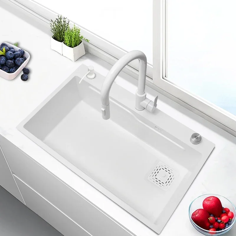 304 stainless steel thickened nano white vegetable washing basin sink, kitchen counter basin