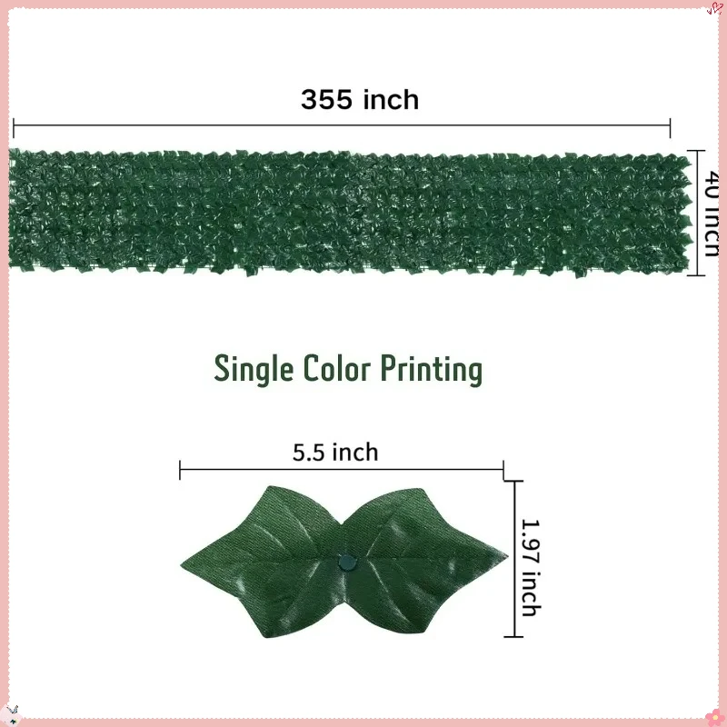 سياج الخصوصية اللبلاب الاصطناعي 39.4 × 354.3 بوصة - تحوط قابل للتوسيع مع روابط بسحاب لديكور الحديقة والزفاف #2