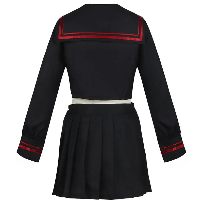 Costume Cosplay Anime Yuzuha Shiba Tokyo pour filles, robe de marin noire, ensemble haut et jupe, longue perruque, fête