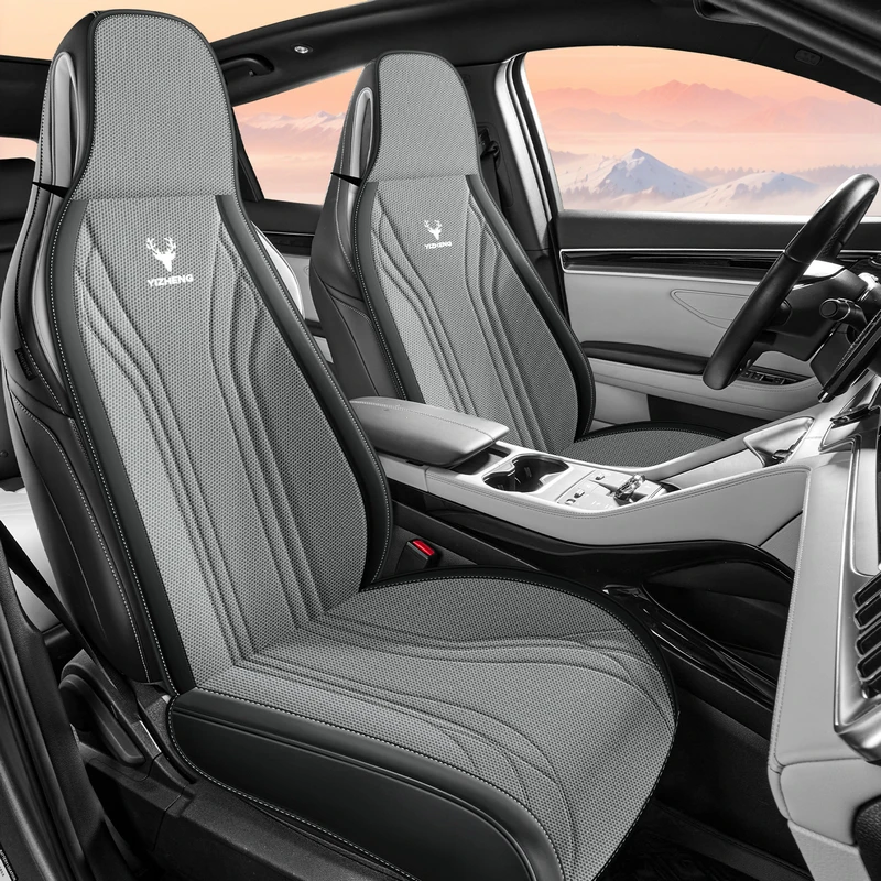 

Front Row Double Seat, Luxurious Linen One-Piece Car Seat Cushion, Universal, Comfortable and Breathable Linen Fabric, Suitable for All Seasons, Fits the Seat Well, Three-Dimensional Support, Enhances Driving Experience, Available in Five Colors, Car Seat