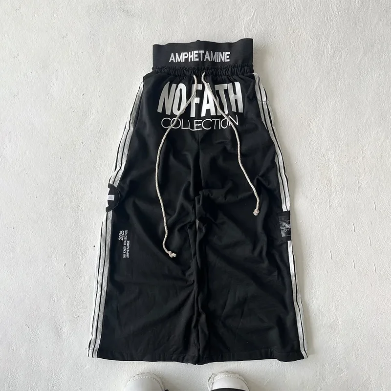 

Y2K Loose Hip Hop Pants Letter Printing Side Stripes Casual Drawstring Sweatpants Trend Men Women Comfortable Fashion Streetwear