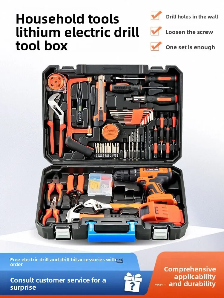 Cordless Drill Tool Set for Home Repair with Multiple Voltage Options, Hand Tools and Drill Bits in a Storage Case for