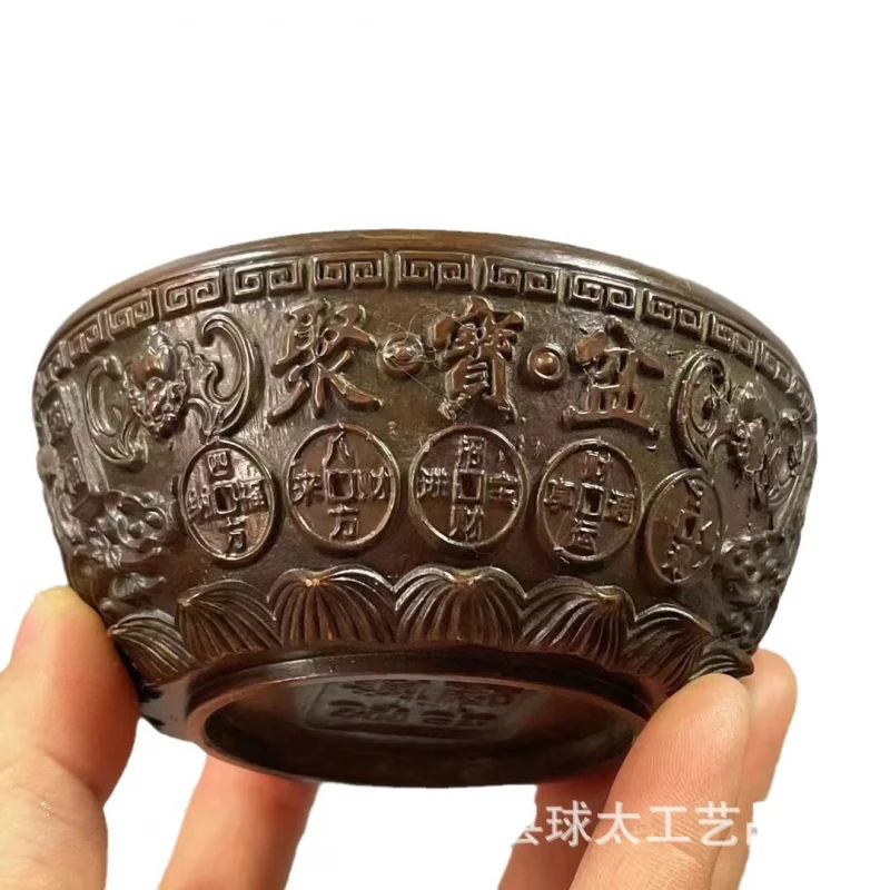 Antique Alloy Five Emperors Cornucopia Five Blessing Cornucopia Incense Burner Home Living Room Craft Decoration