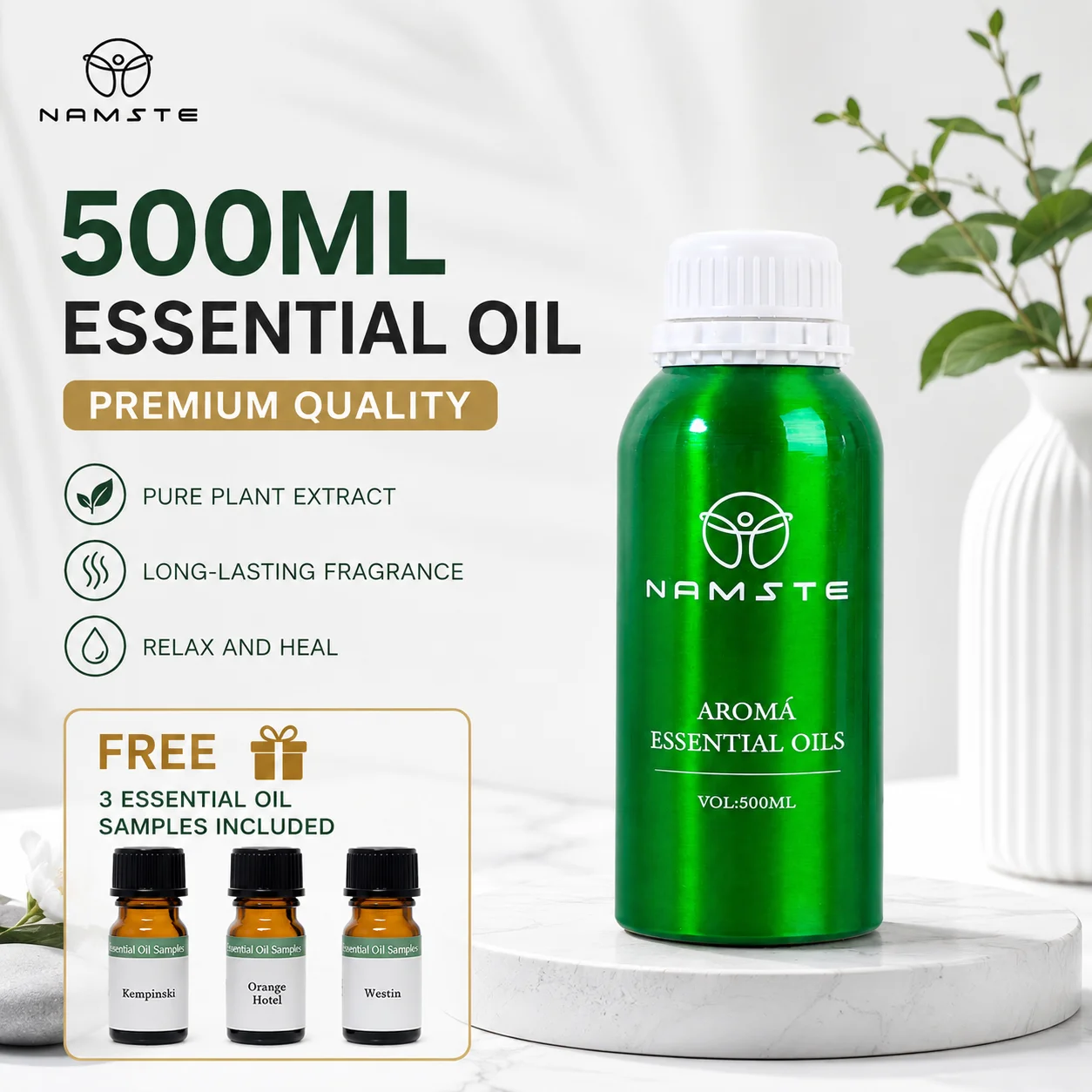NAMSTE 500ML Hotel Essential Oil Inspired Aromatherapy Scent Diffuser Oil Scent Perfumes Essential Oil Diffusers Air Purifier
