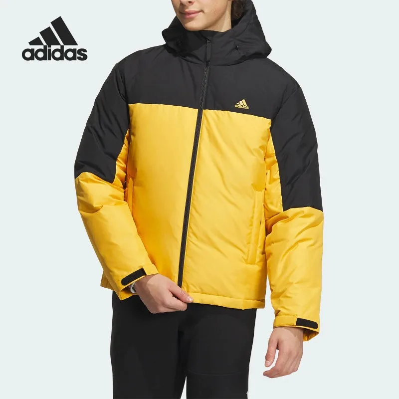 Adidas Winter Men's Windproof Warm Hooded Splicing Down Jacket IT8722