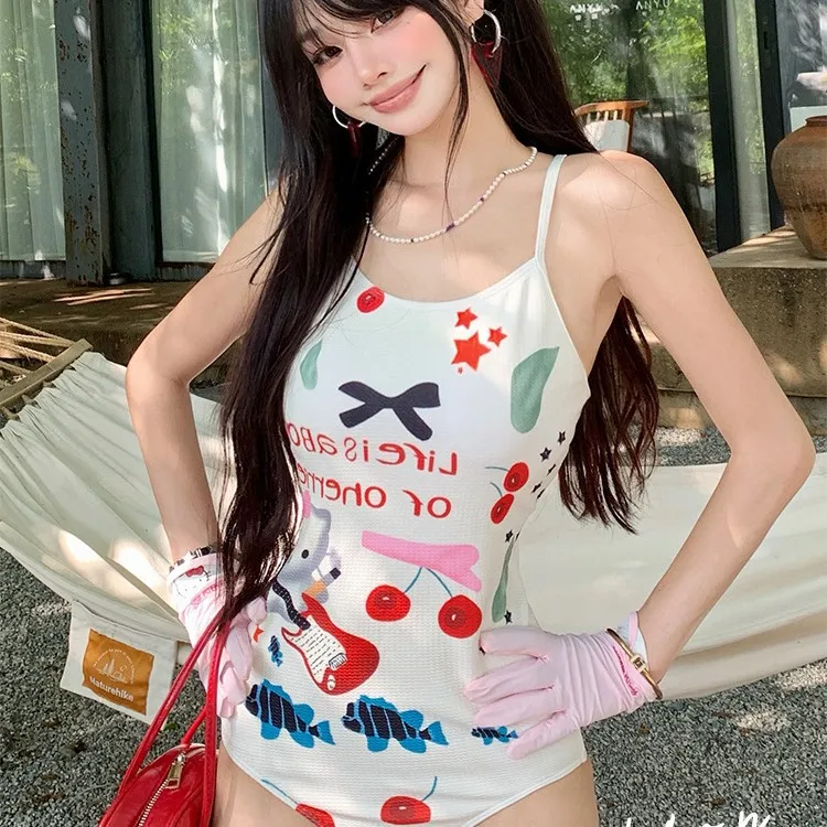 

Модный летний купальник-бикини с эффектом пуш-ап, облегающий, с принтом, цельный, для пляжа, женская верхняя одежда