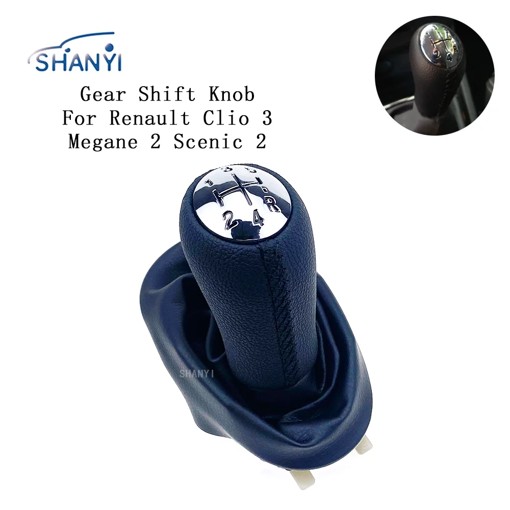 5 Speed Car Gear Shift Knob Shifter Lever Stick Knob Bushing For Renault Clio 2 Clio 3 Megane 2 Scenic 2 Dacia Logan Sandero
