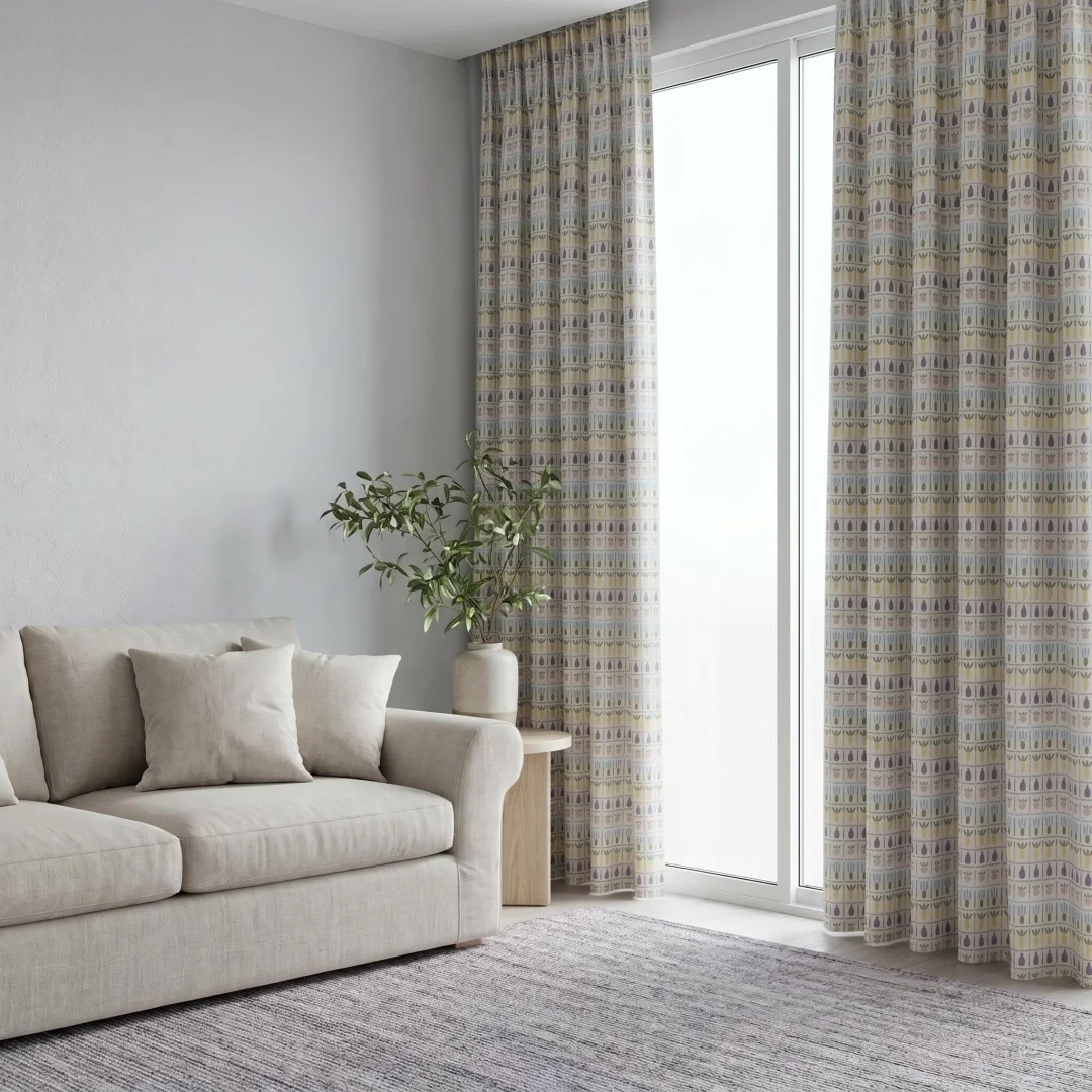 Pastoral carrot flower jacquard curtains fresh macaroon color matching bedroom living room shading curtains