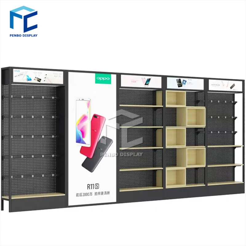 

2025customized.Factory Direct Sale Showroom Wooden Mobile Phone Display Shelf Shop Fitting