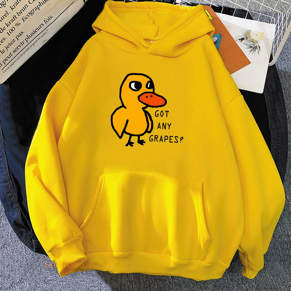 The Duck Song Got Any Grapes Hoodies Kawaii Girls Winter Fleece Sweatshirts Long Sleeve Women/Men Hooded Pullovers Casual Hoody