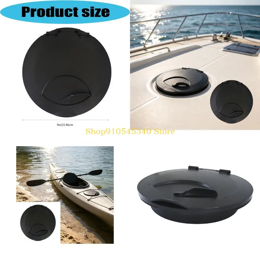U2JA 9 Inch Round Deck Plate Cover Clip-In Hatches Storage Lid for Compartment Access, Water-Resistant Opening Cover for Small
