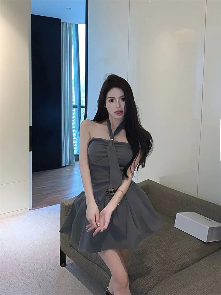 

Strive Umei American Style Spicy Girl Tube Top Halter Neck Summer Women Elegant Half Skirt Streetwear Set plus Size Fashion