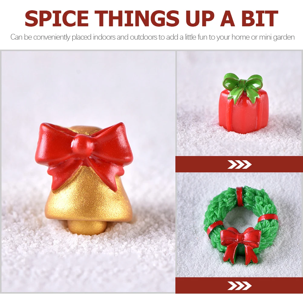 

1Set Christmas Micro Landscape Ornament Resin Xmas Tree Decor Adorable Tiny Xmas Tree Lovely Miniature Snowman