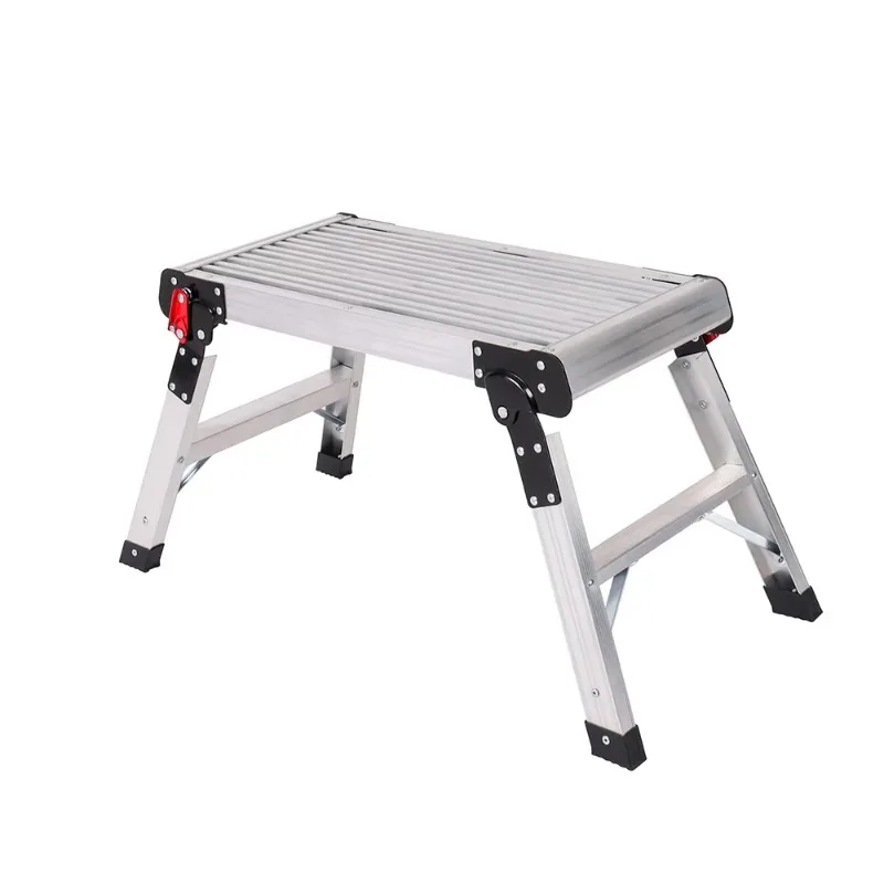 

Aluminum Foldable Work Platform Wide Steps European Folding Workbench Car Wash Ladder
