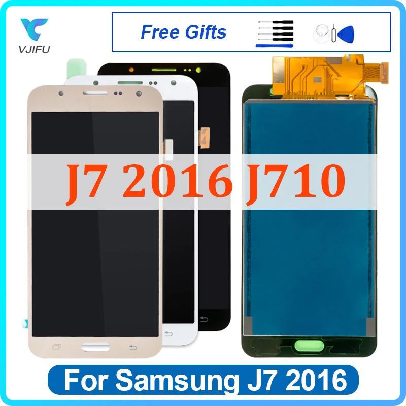 J710 LCD For Samsung Galaxy J7 2016 Display Touch Screen J710F J710M J710FN For Samsung J7 2016 Digitizer Assembly Replacement