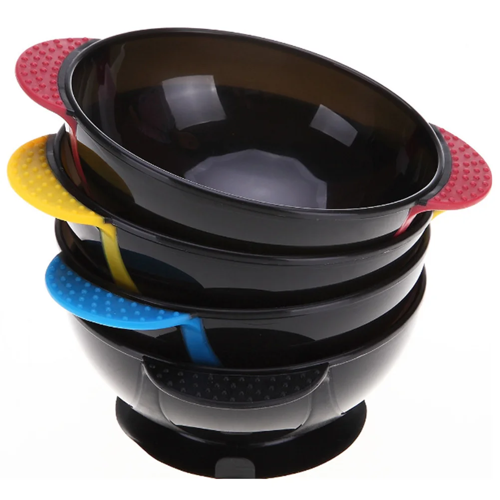 4 قطعة وعاء شفط من السيليكون مضاد للإمالة وعاء خلط تلوين الشعر للصالون والاستخدام المنزلي أوعية ملونة لمصفف الشعر