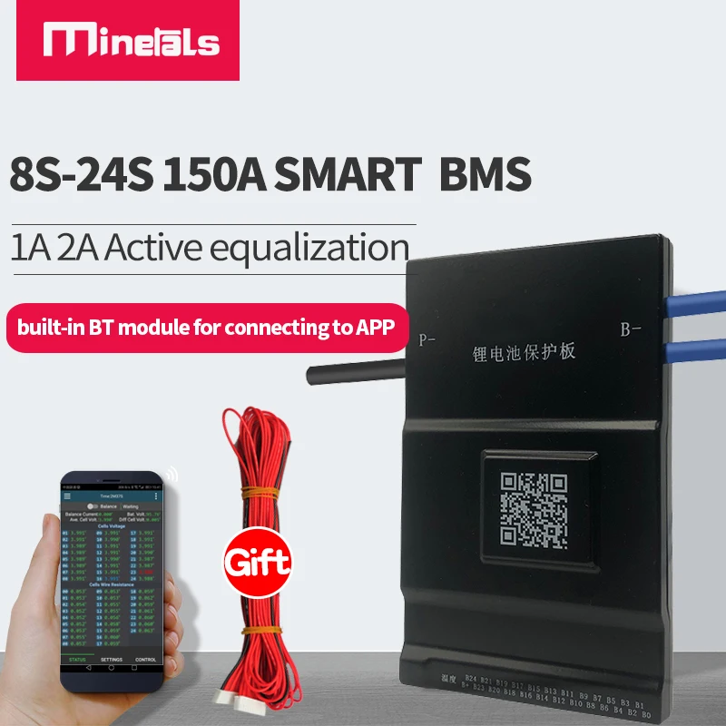 Jikong BMS 8S-24S LFP4 li-ion LTO 150A BMS 1A 2A bilanciatore attivo li-ion LiFePo4 LTO Smart App BMS 16S 15S 14S 13S 10S 18S 20S