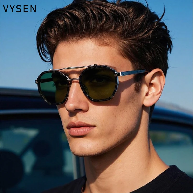 Small Octagon Steampunk Sunglasses Men 2025 Luxury Brand Vintage Punk Metal Polygon Sun Glasses For Male Classic Shades UV400