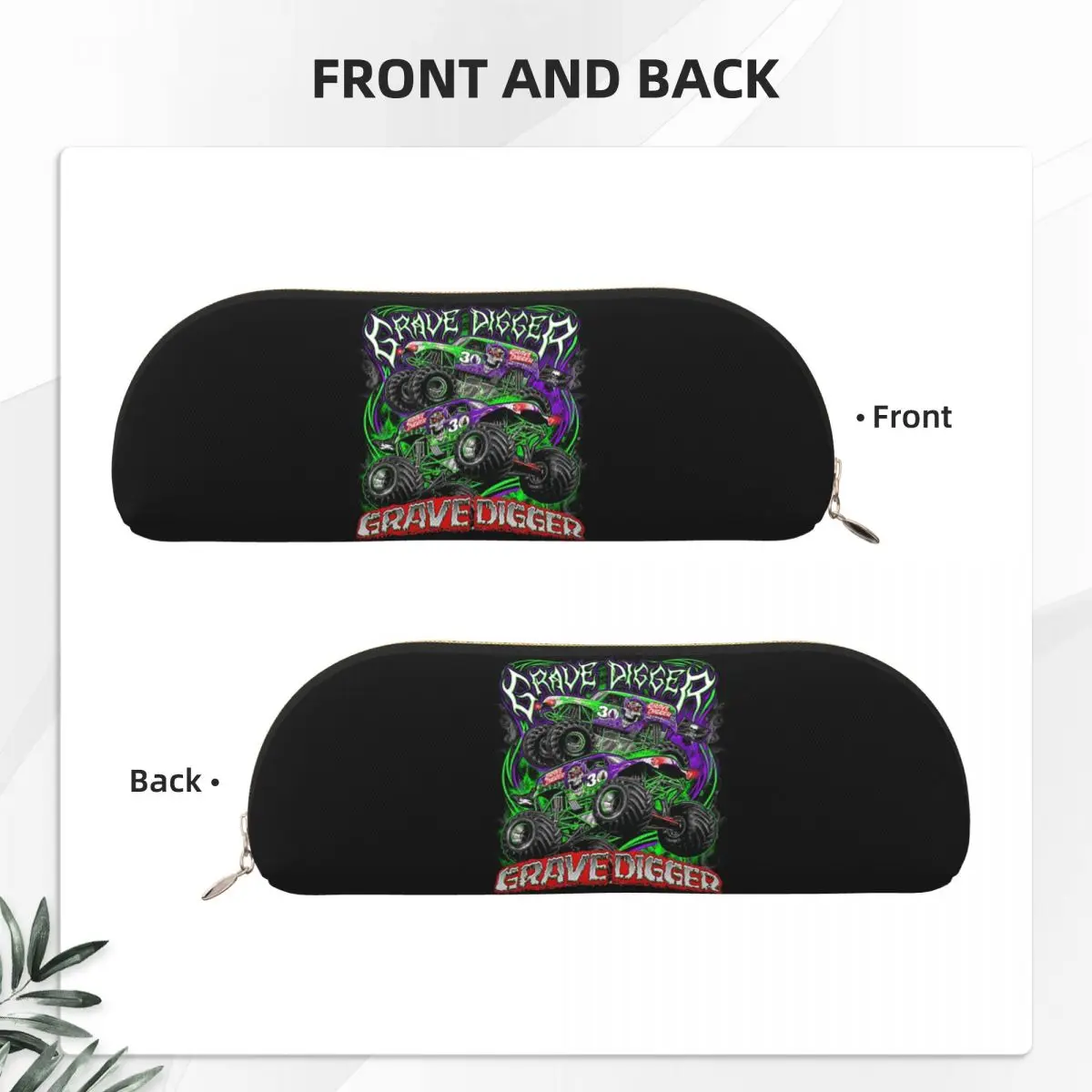 Monster Jam Grave Digger Monster Truck Художественные фанаты Пенал Пенал для хранения канцелярских принадлежностей Коробка для ручек Сумка-карандаш