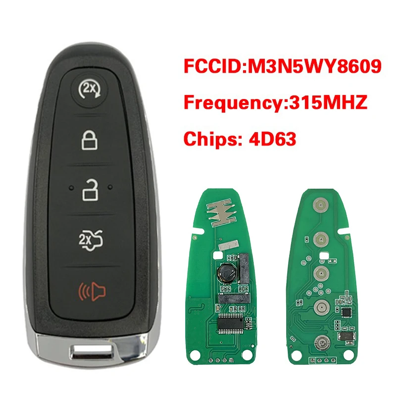 CN018111 Aftermarket 5 Buttons Keyless Remote 4D63 Chip 434Mhz FCC M3N5WY8609 2013-2020 For Ford Escape Titanium Focus