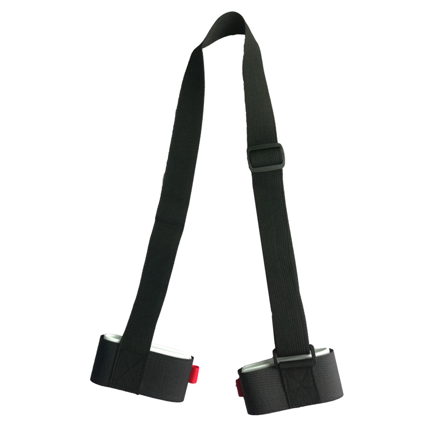 NEW-Adjustable Skiing Pole Shoulder Hand Carrier Lash Handle Straps Hold Porter Hook Loop Protecting Ski Handle Strap Black