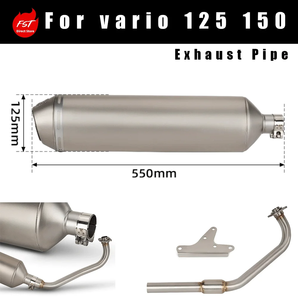 Modified Full Stainless Steel Exhaust System for Vario 125 / Vario 150 Scooter