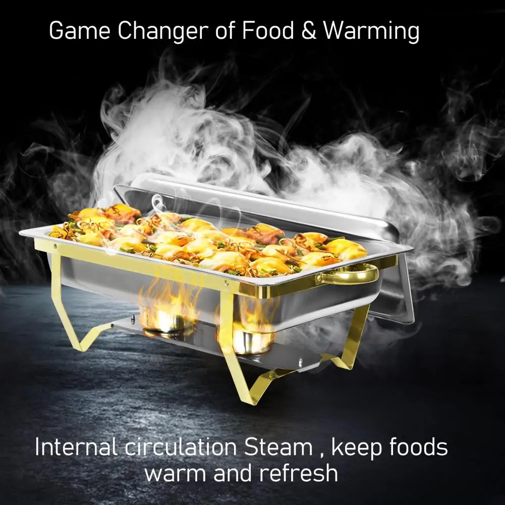 2Pcs Buffet Dish, Catering Food Warmer, Chafing Dish Buffet Set, Stainless Steel Chafing and Buffet Warmers Set with Handle Lid,