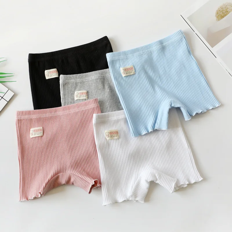 

2024 Girls' Summer Thin Leggings Kids Shorts Solid Color Safety Pants Skinny Baby Outer Wear Children's Pants