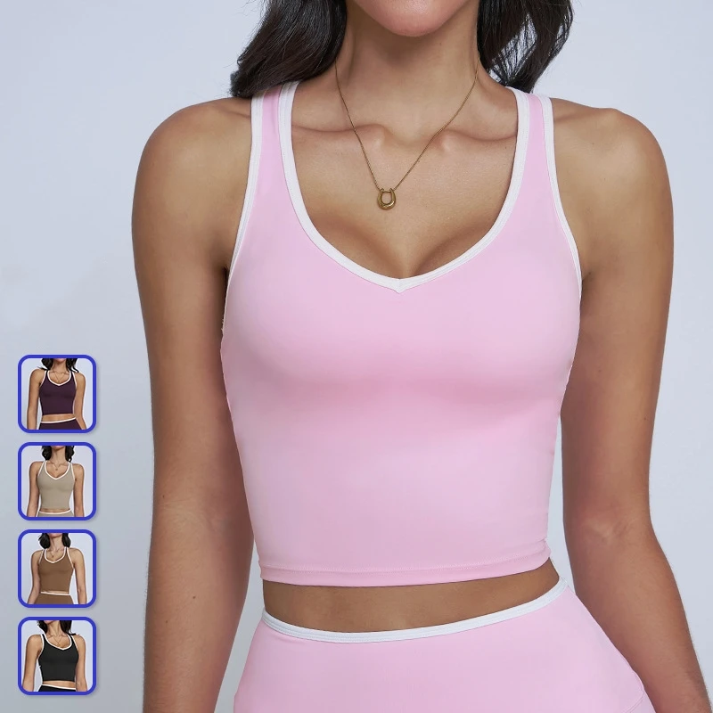 

Backless Yoga Tank Top Fitness Yoga Underwear Women's Sports Vest Push Up High Strength Fitness Bra Running Gym Fitness Tops