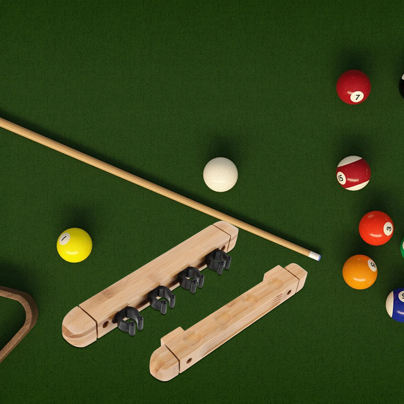 

Solid Wood Billiard Cue Stand 4 Hole Wall Mounted Rack for Pool Sticks Accessories Stylish Storage Solution Durability Ensured