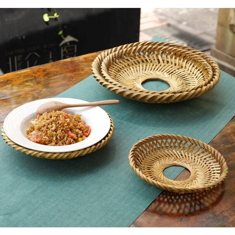 Bamboo casserole enamel pot tray high temperature anti-scalding insulation pad