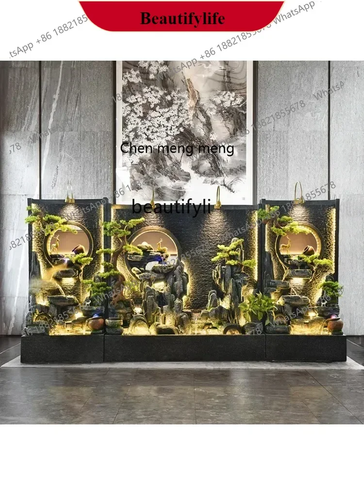 G153  S Artificial Mountain and Fountain Hallway   Office Partition Courtyard Fish Pond Landscaping Water Curtain Wall Screen Or