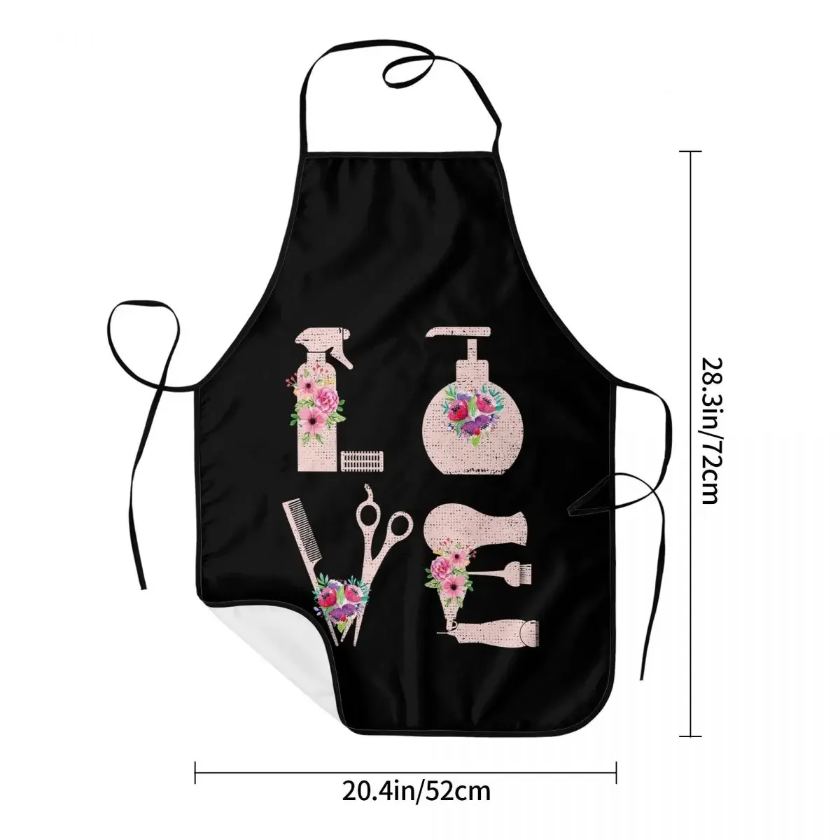 Funny Hairdresser Tools Floral Art Bib Apron Men Women Unisex Kitchen Chef Barber Haircut Tablier Cuisine for Cooking Baking